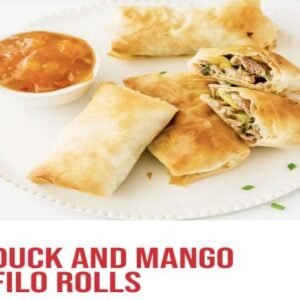 Duck and Mango Filo Rolls
